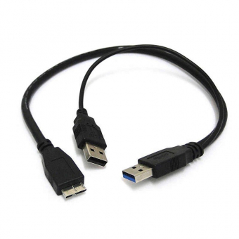 Кабель USB 3.0 на microUSB3.0 0,5м с доп. питанием 