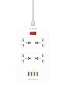 Сетевой фильтр 2м Ldnio SC4407Q 4 роз+4 USB white 