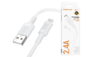 Кабель USB AM на microUSB 1м Borofone BX111 white 