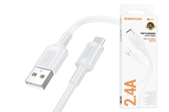 Кабель USB AM на microUSB 1м Borofone BX111 white 