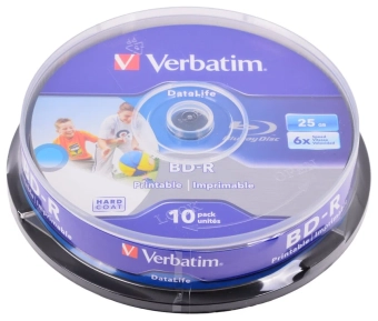 Диск BD-R 25GB Verbatim print box 10 