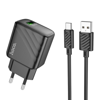 ЗУ сетевое USB Hoco CS21A + кабель Type-C 18W 