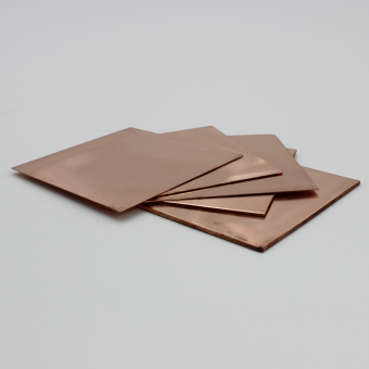 Медная пластина 15х15мм, толщина 0,1мм 